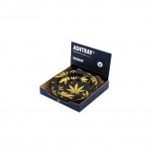 CENICERO METAL HOJA DORADA